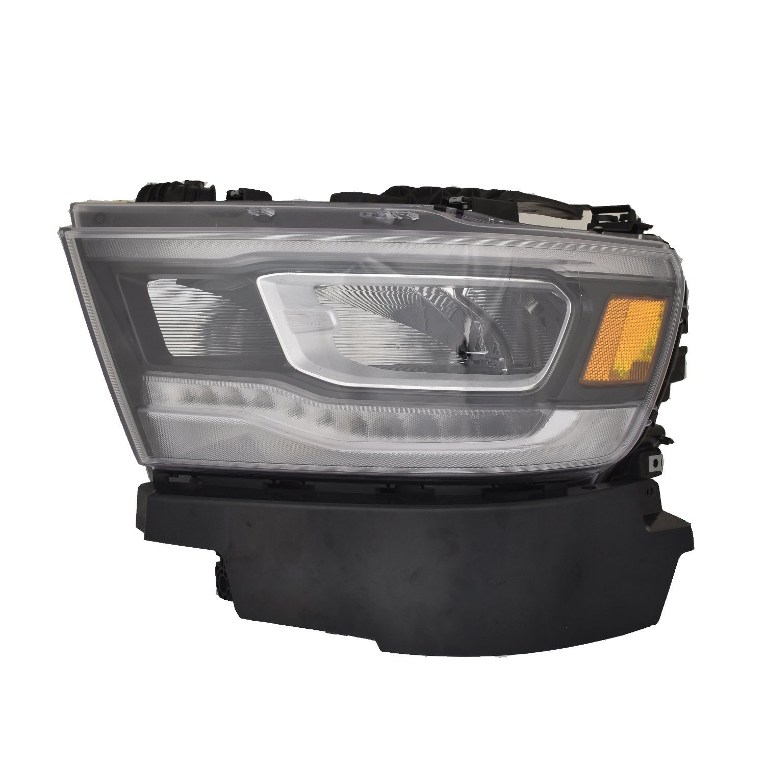 Headlight Assembly Composite Left LED Standard Chrome Trim for Ram 1500 2019–2024