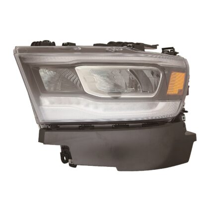 Headlight Assembly Composite Left LED Standard Chrome Trim CAPA for Ram 1500 2019–2024
