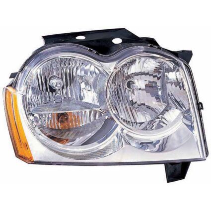 Headlight Assembly Composite Right w/o Bulbs or Sockets CAPA for Jeep Grand Cherokee 2005–2007