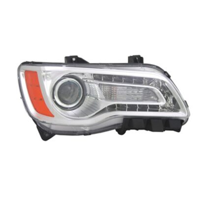 Headlight Assembly Composite Right Halogen Chrome Bezel for Chrysler 300 Sedan 2011–2014