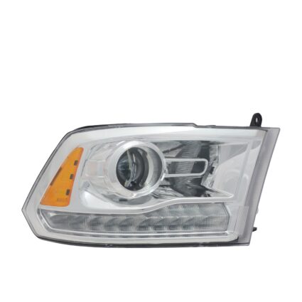 Headlight Assembly Composite Right To 12-14-14 Halogen Projector Type Chrome Bezel CAPA for Ram 1500 2500 3500
