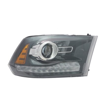 Headlight Assembly Composite Right Halogen Projector Type Black Bezel for Ram 1500 Sport 2013–2014