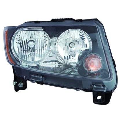 Headlight Assembly Composite Right Standard Type w/Black Trim for Jeep Compass 2013–2017