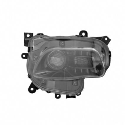 Headlight Assembly Composite Right Halogen Black Trim for Jeep Cherokee 2014–2017