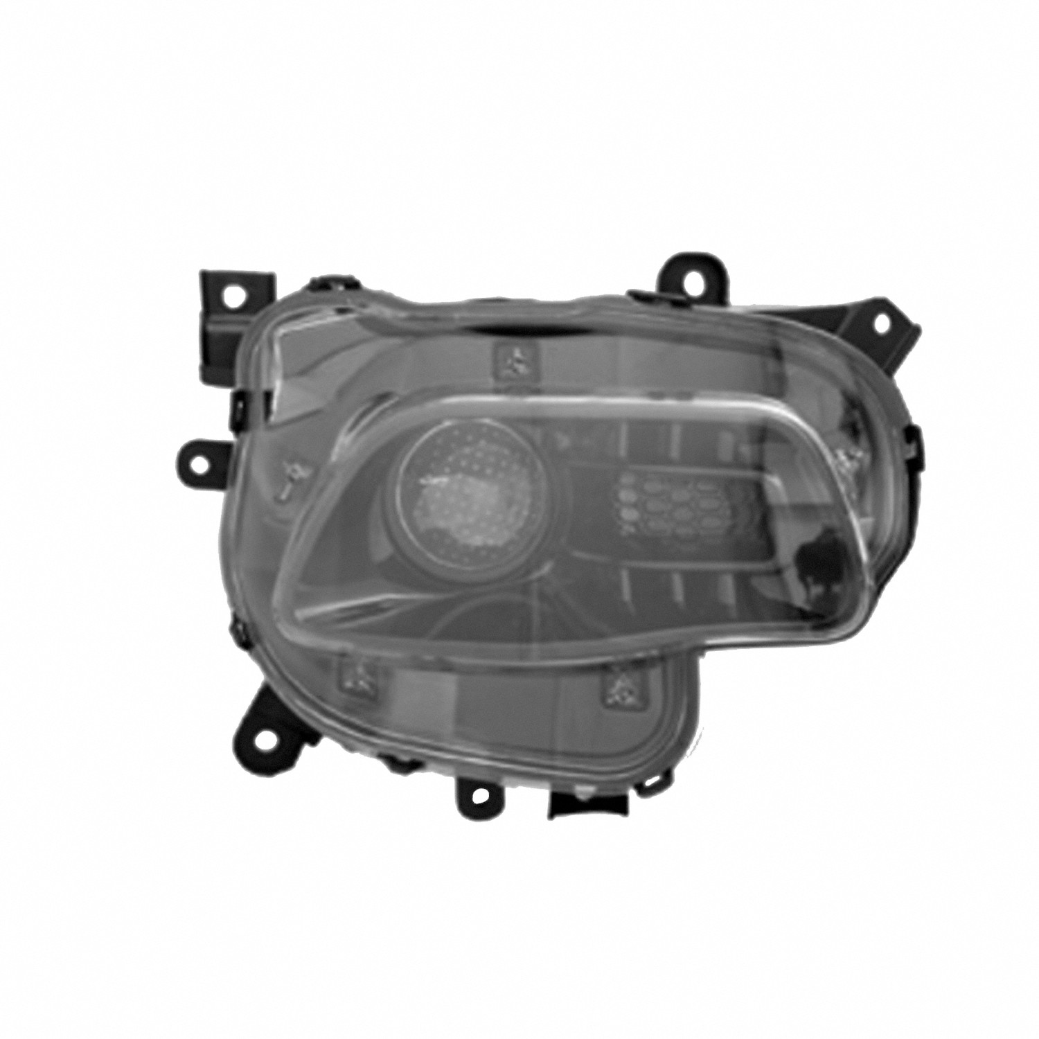 Headlight Assembly Composite Right Halogen Black Trim for Jeep Cherokee 2014–2017