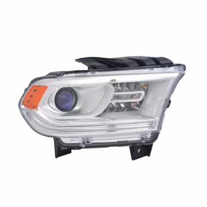 Headlight Assembly Composite Right Halogen w/DRL Chrome Trim for Dodge Durango 2014–2015