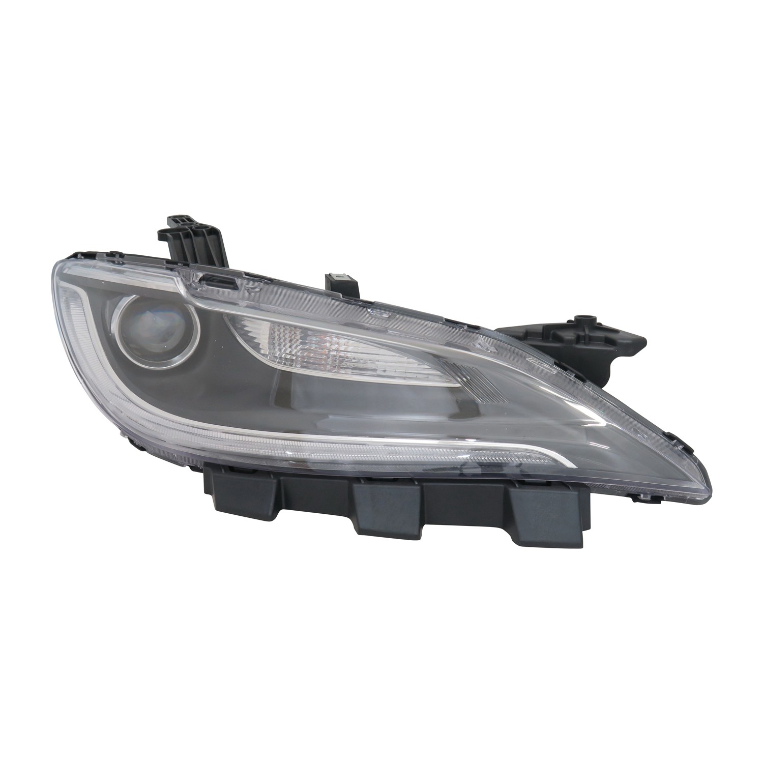 Headlight Assembly Composite Right Halogen w/o LED DRL Chrome Trim for Chrysler 200 2016–2017