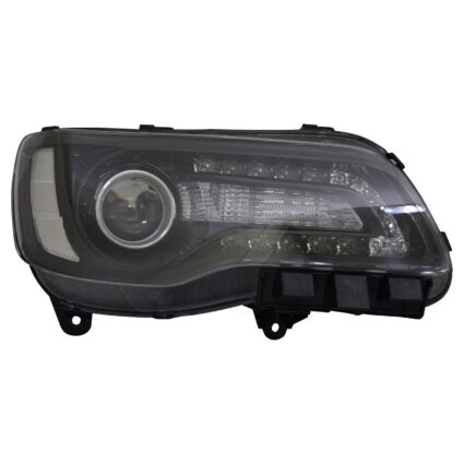 Headlight Assembly Composite Right Halogen Black Bezel CAPA for Chrysler 300 2015–2017