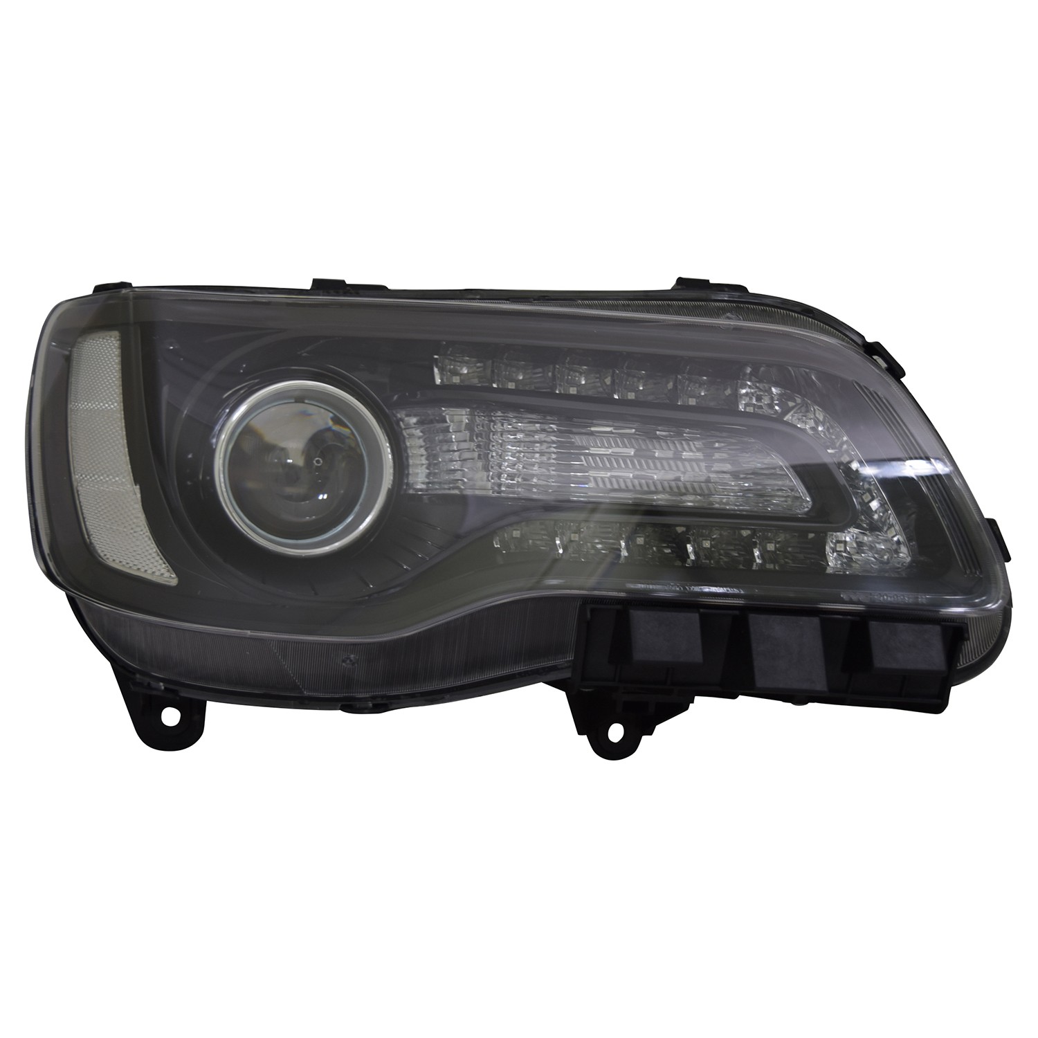 Headlight Assembly Composite Right Halogen Black Bezel for Chrysler 300 2015–2017
