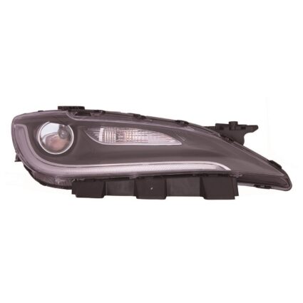 Headlight Assembly Composite Right Halogen w/LED DRL Black Trim CAPA for Chrysler 200 2016–2017