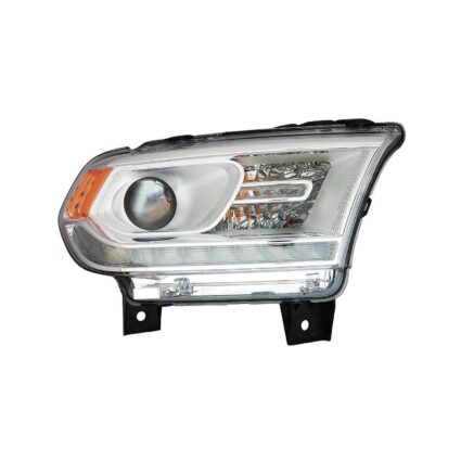Headlight Assembly Composite Right Halogen w/DRL Chrome Trim CAPA for Dodge Durango 2016–2020