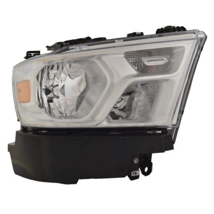 Headlight Assembly Composite Right Halogen Chrome Trim for Ram 1500 2019–2024