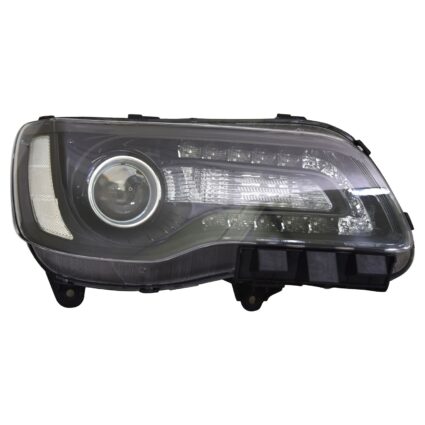 Headlight Assembly Composite Right Halogen Projector Type Black Bezel for Chrysler 300 2018–2023