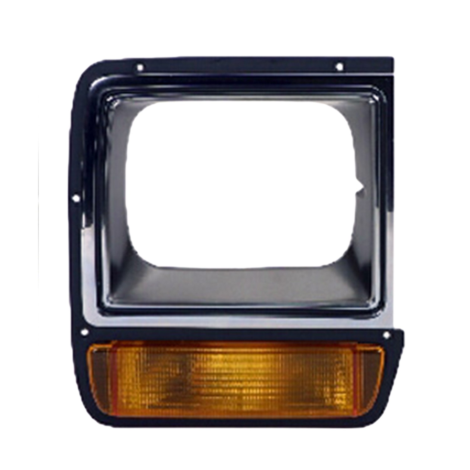 Headlight Door Right w/Single Rectangular Headlamps Black & Chrome for Dodge W350 D150 W250 D350 W150 D100 D250 W100 Ramcharger