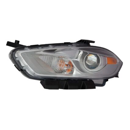 Headlight Lens Housing Left Halogen Chrome Trim CAPA for Dodge Dart 2013–2015