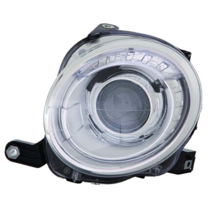 Headlight Assembly Composite Right Type 1 w/o Black Trim CAPA for Fiat 500 2012–2018