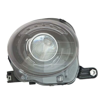 Headlight Assembly Composite Right Projector Type w/Black Bezel w/Chrome Trim CAPA for Fiat 500 2012–2019