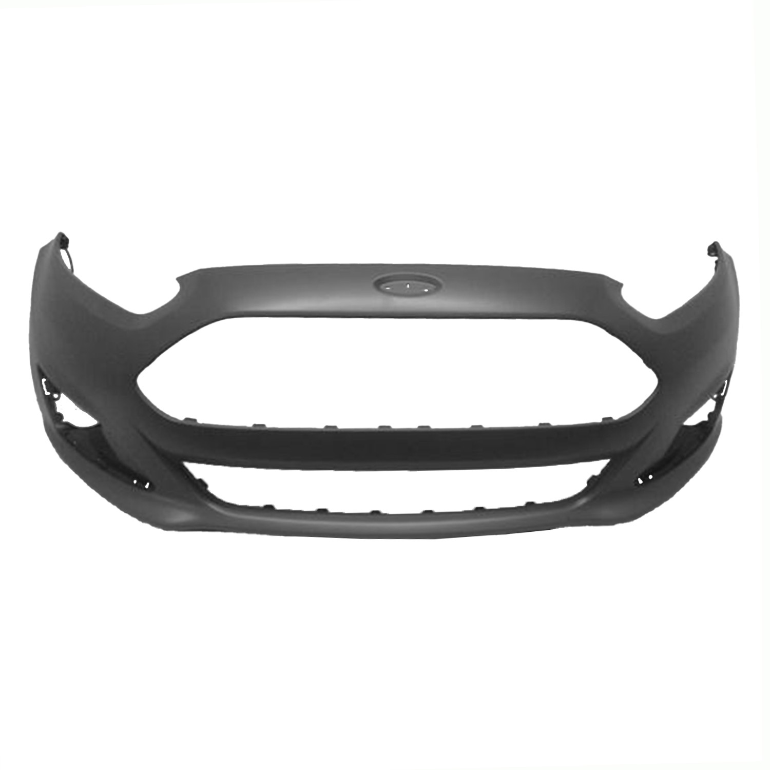 Bumper Cover Front w/Chrome Accents Primed CAPA for Ford Fiesta S Titanium SE 2014–2019