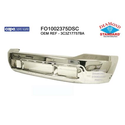 Bumper Face Bar Front w/o Platinum Edition Chrome CAPA for Ford Excursion F-250 Super Duty F-350 Super Duty