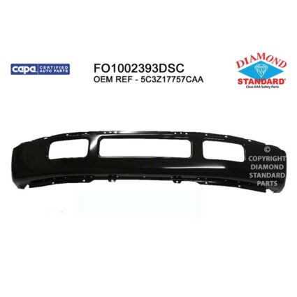 Bumper Face Bar Front w/o Fender Flare Holes Primed CAPA for Ford Excursion F-250 Super Duty F-350 Super Duty