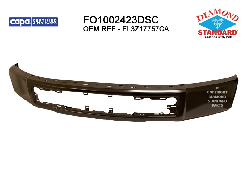 Bumper Face Bar Front w/o End Caps w/o Fog Lamps Primed CAPA for Ford F-150 2015–2017