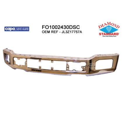 Bumper Face Bar Front w/Fog Lamps Chrome CAPA for Ford F-150 Platinum XLT Lariat 2018–2020