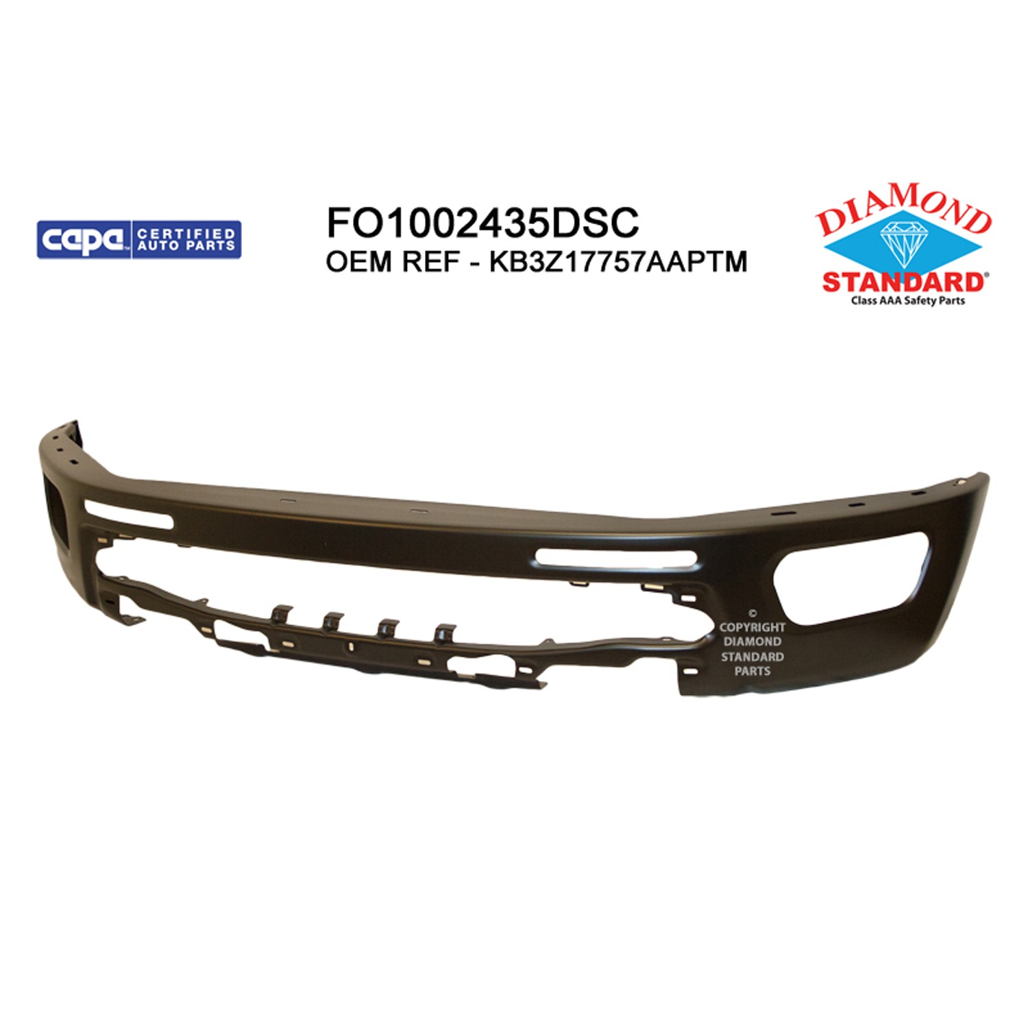 Bumper Face Bar Front w/o Park Distance Sensors Primed CAPA for Ford Ranger 2019–2023
