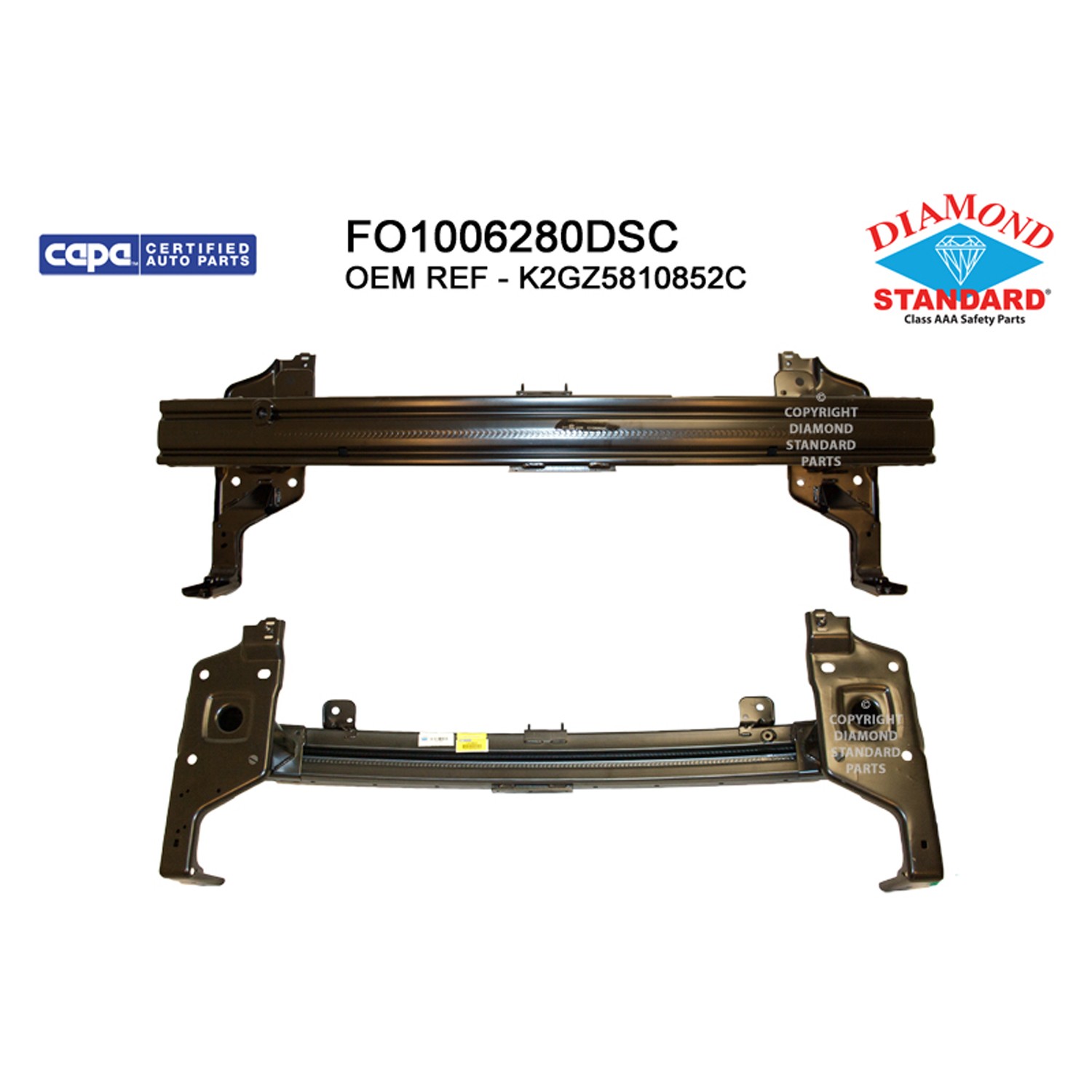 Bumper Cover Reinforcement Front w/Front Tow Hook CAPA for Ford Edge Lincoln Nautilus