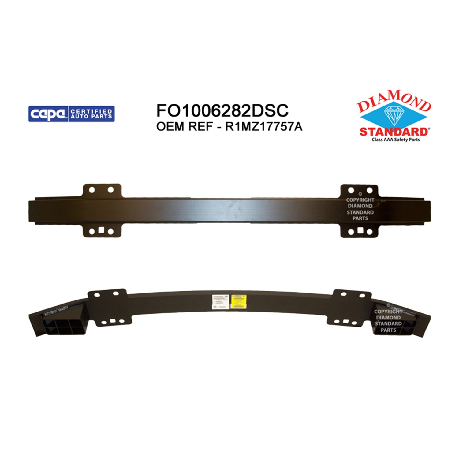 Bumper Cover Reinforcement Front From 11-14-19 Aluminum CAPA for Ford Explorer Police Interceptor Utility Lincoln Aviator