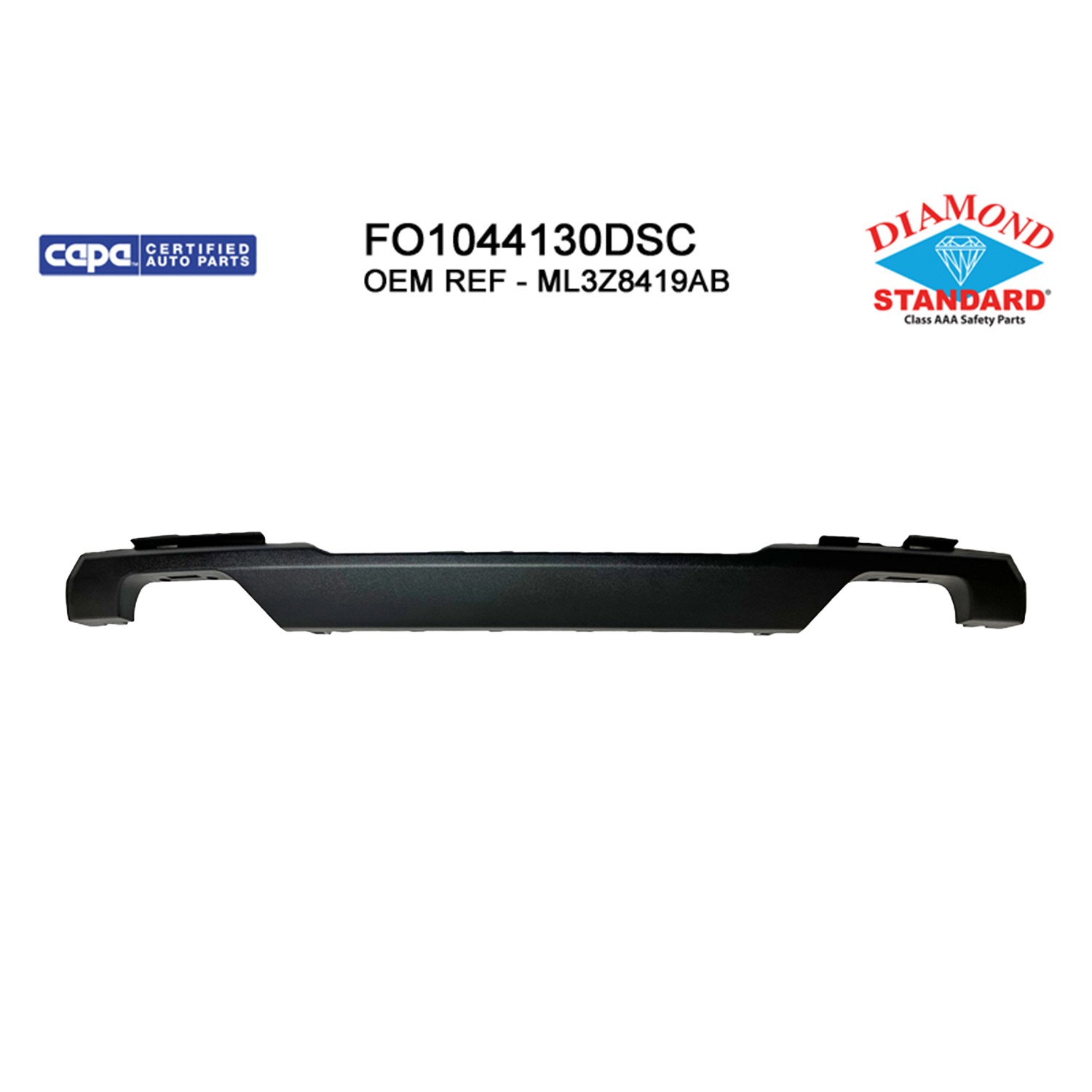 Bumper Cover Molding Front Lower Molding Black CAPA for Ford F-150 2021–2023