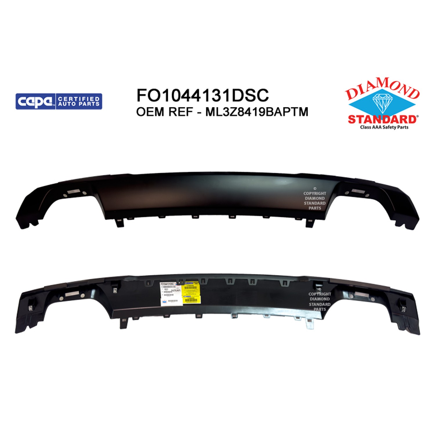 Bumper Cover Molding Front Lower Molding CAPA for Ford F-150 2021–2023