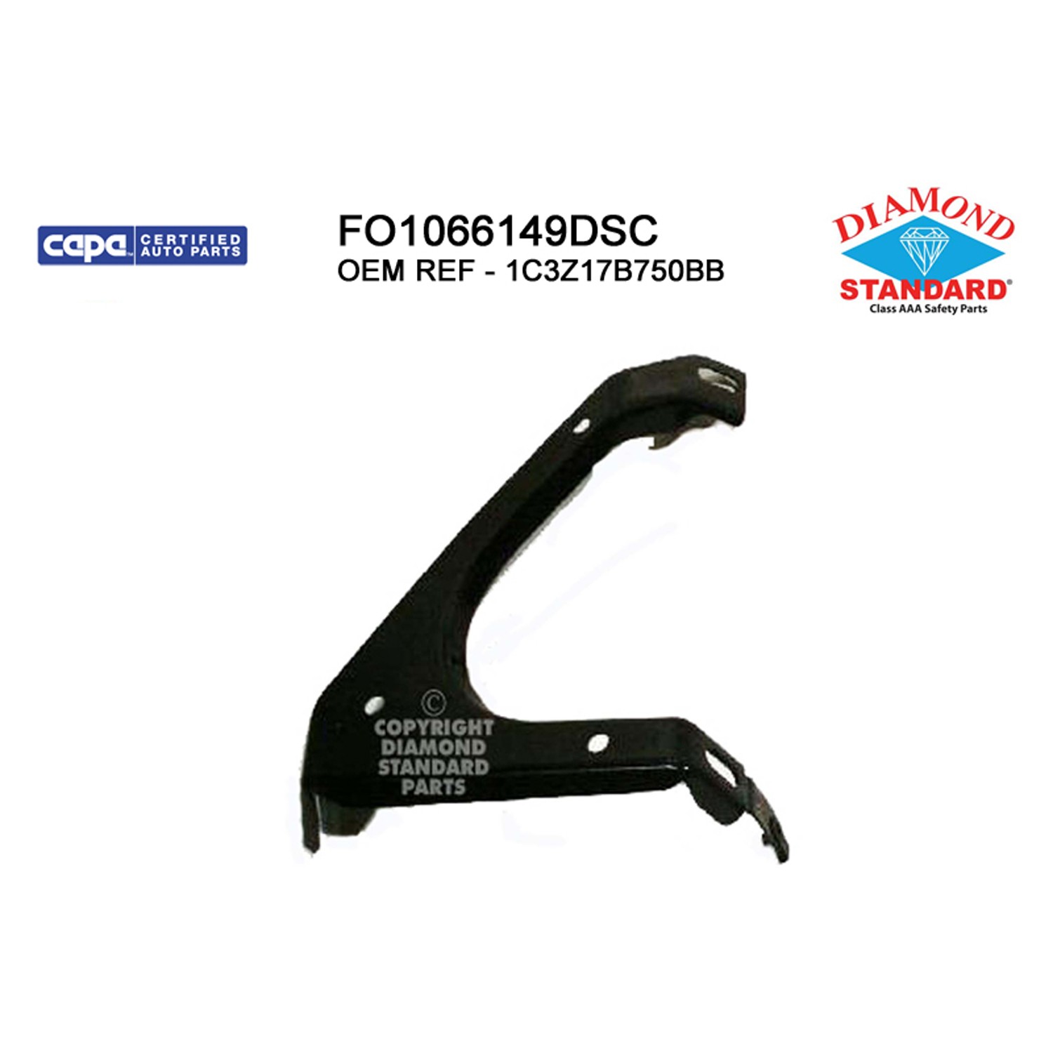 Bumper Bracket Front Left w/Platinum Package From 9/11/01 CAPA for Ford F-250 Super Duty F-350 Super Duty