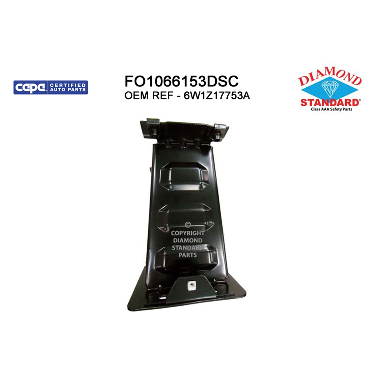 Bumper Bracket Front Left CAPA for Ford Crown Victoria Lincoln Town Car Mercury Grand Marquis Marauder