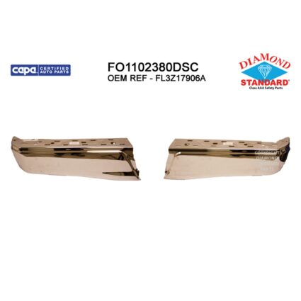 Bumper Face Bar Rear w/o Rear Object Sensors Chrome CAPA for Ford F-150 2015–2020