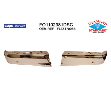 Bumper Face Bar Rear w/Rear Object Sensors Chrome CAPA for Ford F-150 2015–2020