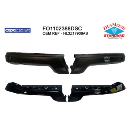 Bumper Face Bar Rear Bumper End Set w/Parking Aid Sensor Holes Primed CAPA for Ford F-150 Raptor 2017–2020