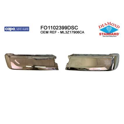 Bumper Face Bar Rear w/o Rear Parking Aid Chrome CAPA for Ford F-150 2021–2024