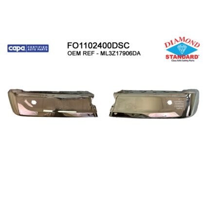 Bumper Face Bar Rear w/Rear Parking Aid w/o Active Park Assist Chrome CAPA for Ford F-150 2021–2024