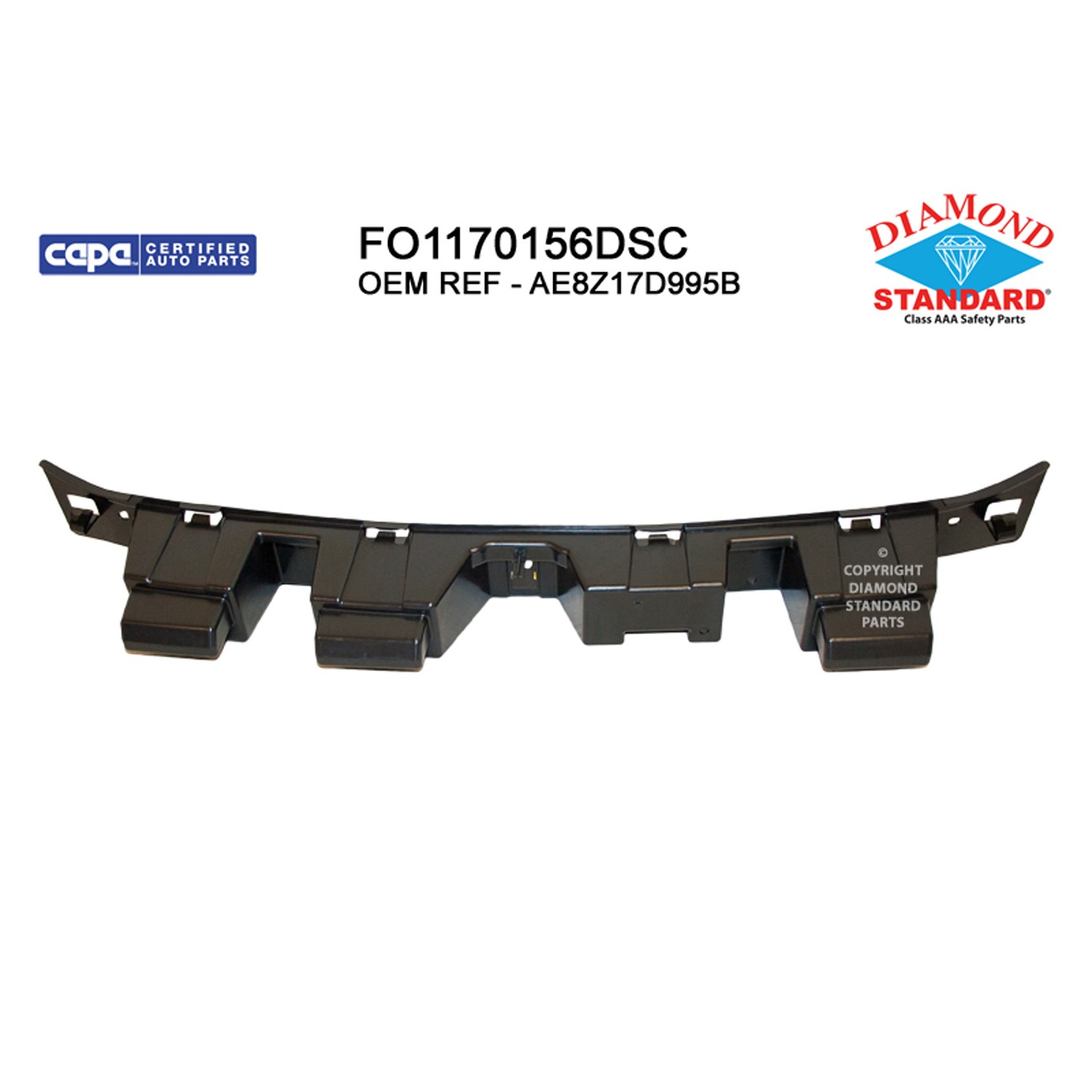 Bumper Impact Absorber Rear CAPA for Ford Fiesta Sedan 2011–2019