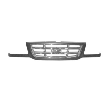 Grille Assembly w/Chrome Bars Black for Ford Ranger 2001–2003