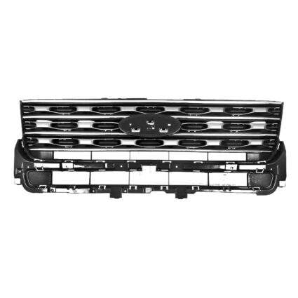 Grille Assembly w/o Appearance Pkg Foundry Grey CAPA for Ford Explorer XLT 2016–2017