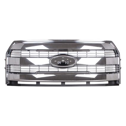 Grille Assembly w/o Front View Camera Chrome Surround/Mesh Insert CAPA for Ford F-150 Extended Cab Pickup Crew Cab Pickup 2015–2017