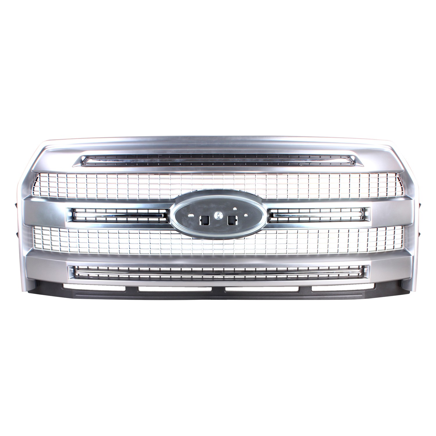 Grille Assembly w/o Front View Camera Luxurious Chrome CAPA for Ford F-150 Extended Cab Pickup Crew Cab Pickup 2015–2017