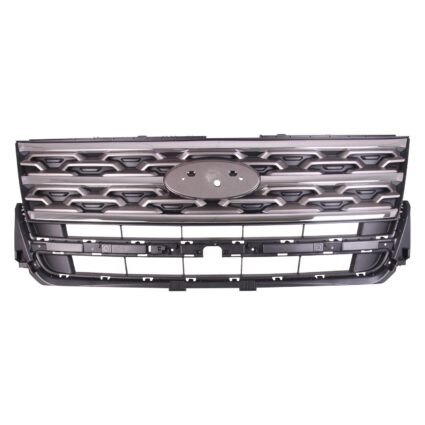 Grille Assembly Dark Gray & Chrome Molding CAPA for Ford Explorer Base 2018–2019