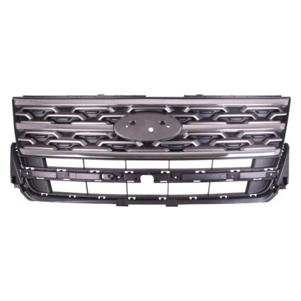 Grille Assembly w/o Sport Appearance Pkg Light Gray & Chrome Molding CAPA for Ford Explorer XLT 2018–2019