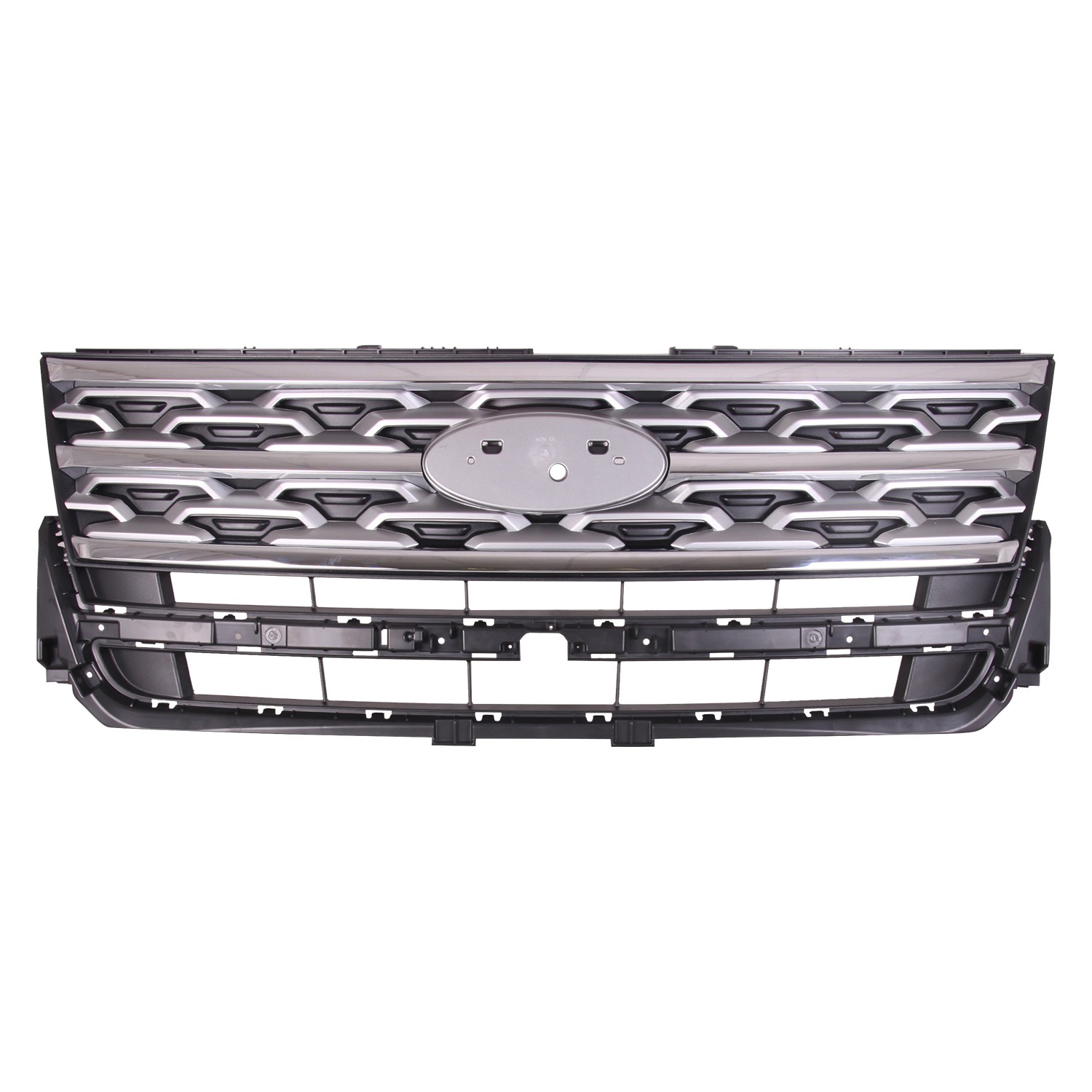 Grille Assembly Silver Gray & Chrome Molding CAPA for Ford Explorer Limited 2018–2019