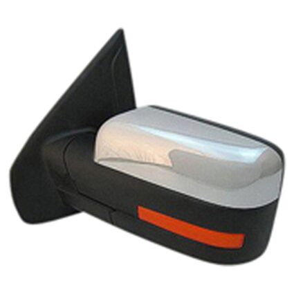 Door Mirror Assembly Left Standard Type Power w/Puddle Lamp w/Convex w/o Auto Dimmer Chrome for Ford F-150 2011–2014