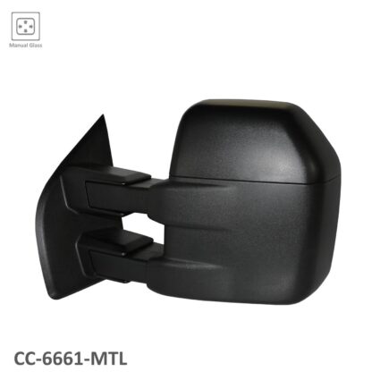 Door Mirror Assembly Left Trailer Tow Type Manual w/o Signal Lamps Black for Ford F-150 2015–2018