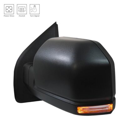 Door Mirror Assembly Left Standard Type Heated w/o Blind Spot Detection w/o Spot Lamp w/o Dimmer Black for Ford F-150 2018–2020