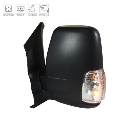 Door Mirror Assembly Left Power Heated Short Arm Low Roof w/Cover Textured for Ford Transit-150 Transit-250 Transit-350 Transit-350 HD